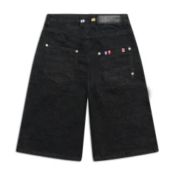 SELVEDGE RAW DENIM SHORTS BLACK