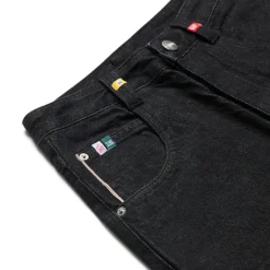 SELVEDGE RAW DENIM SHORTS BLACK