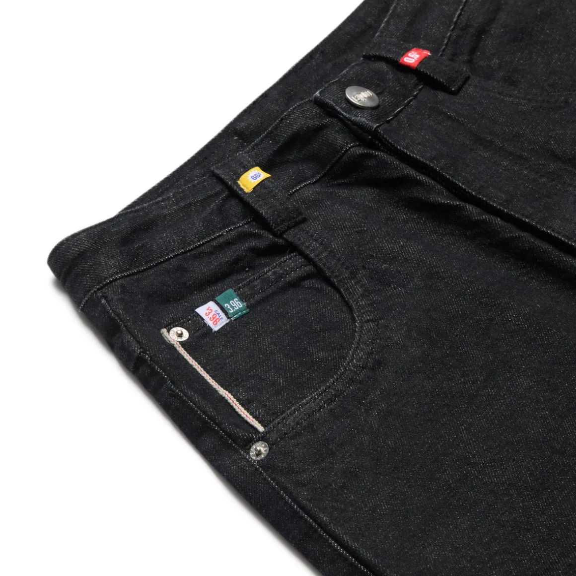 SELVEDGE RAW DENIM SHORTS BLACK