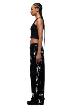 SPECKLED VELVET DENIM BLACK/WHITE