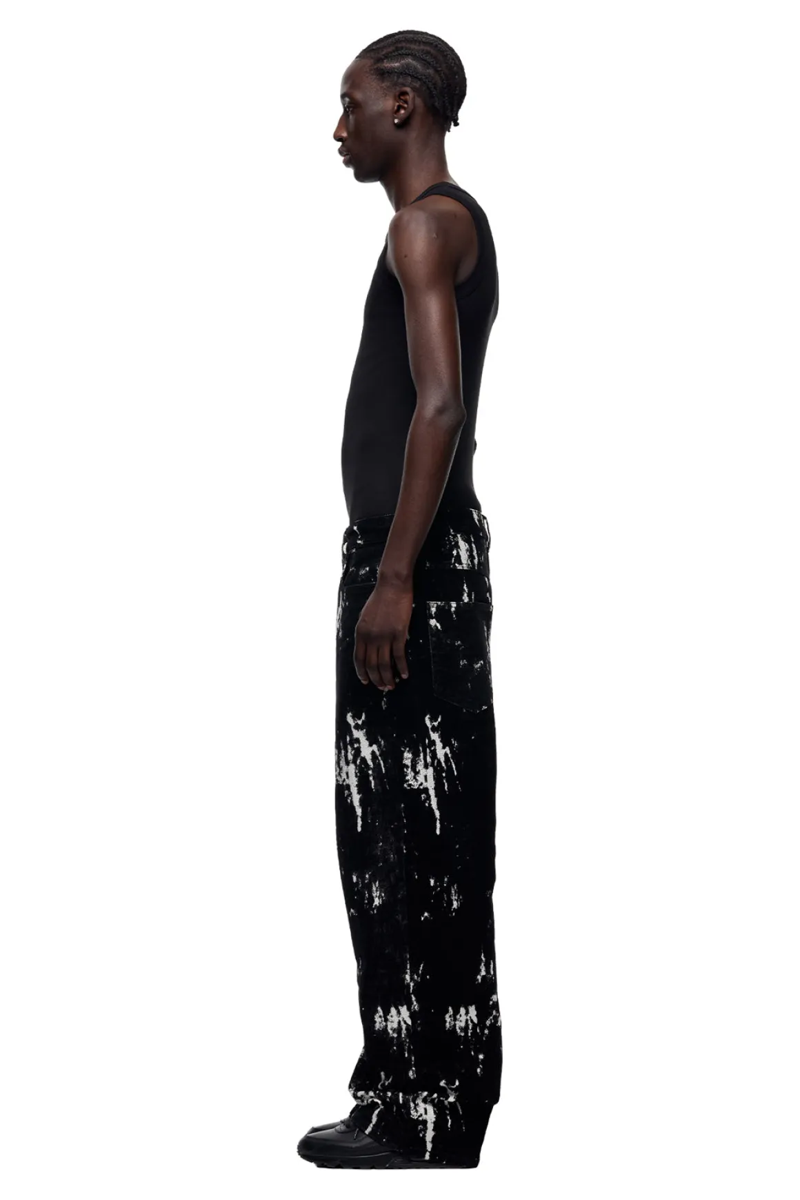 SPECKLED VELVET DENIM BLACK/WHITE