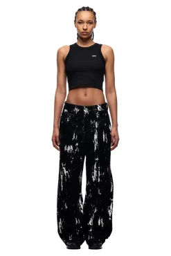 SPECKLED VELVET DENIM BLACK/WHITE