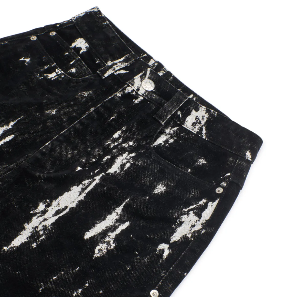 SPECKLED VELVET DENIM BLACK/WHITE