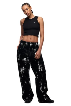 SPECKLED VELVET DENIM BLACK/WHITE