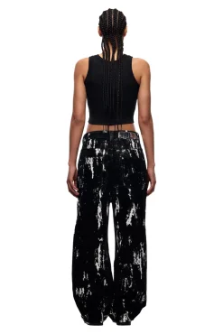SPECKLED VELVET DENIM BLACK/WHITE