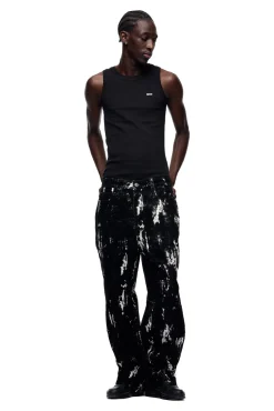 SPECKLED VELVET DENIM BLACK/WHITE
