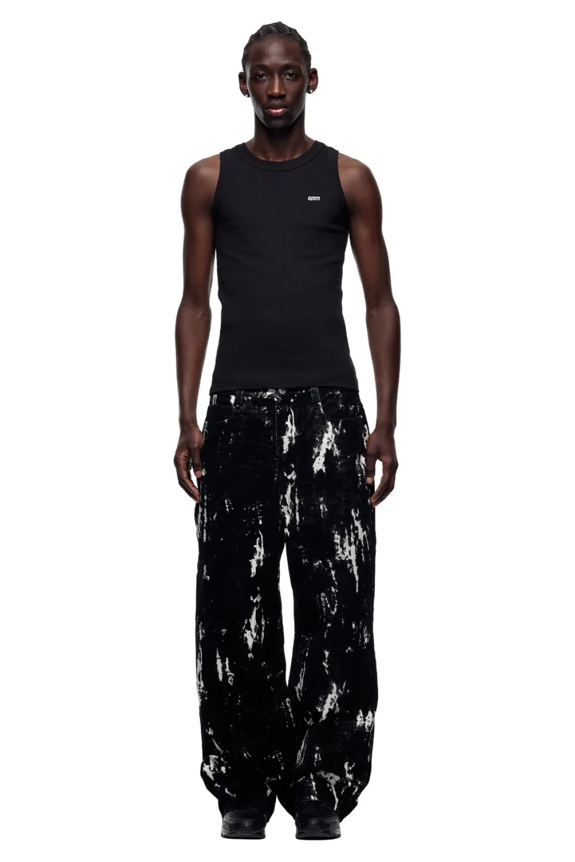 SPECKLED VELVET DENIM BLACK/WHITE