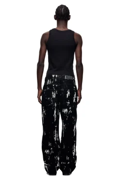 SPECKLED VELVET DENIM BLACK/WHITE