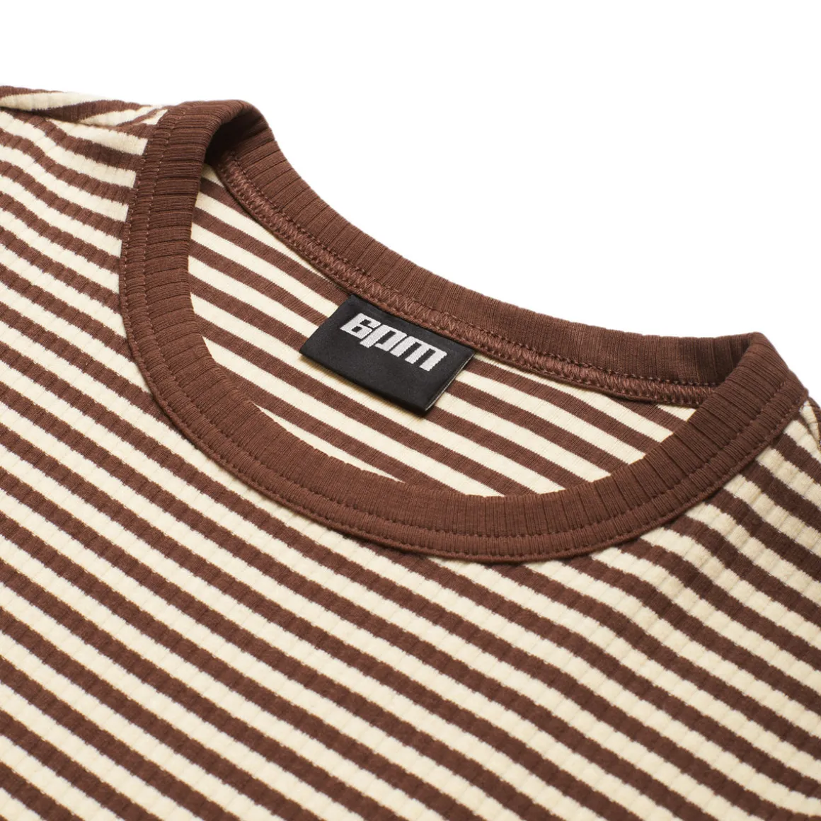 STRIPED RIBBED LS DARK HAZELNUT