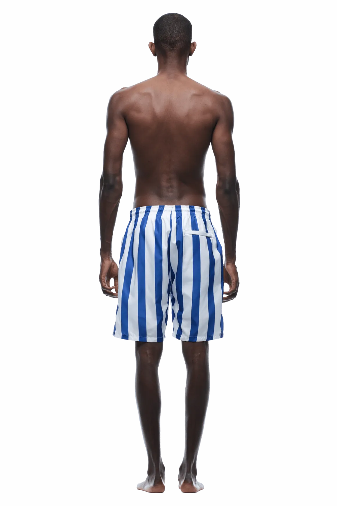 STRIPED SWIM SHORTS WHITE/NAVY