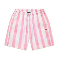 STRIPED SWIM SHORTS WHITE/PINK