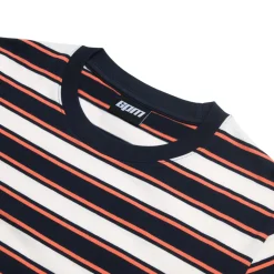 STRIPED TEE BLACK/MANDARIN ORANGE