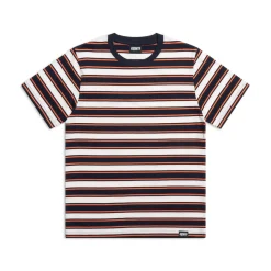STRIPED TEE BLACK/MANDARIN ORANGE