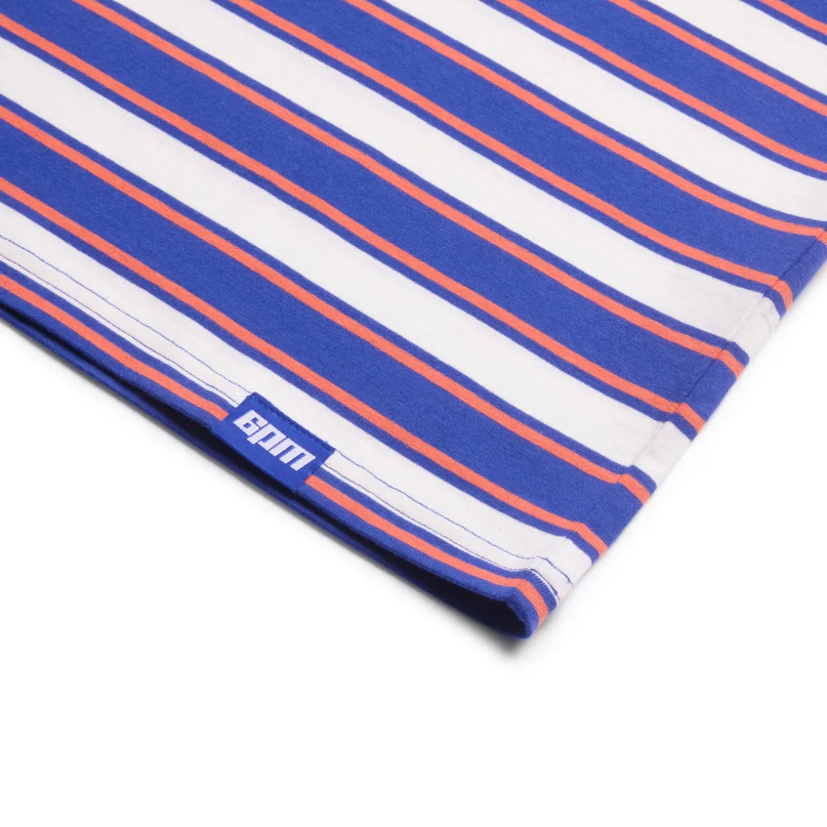 STRIPED TEE COSMIC COBALT/MANDARINE ORANGE