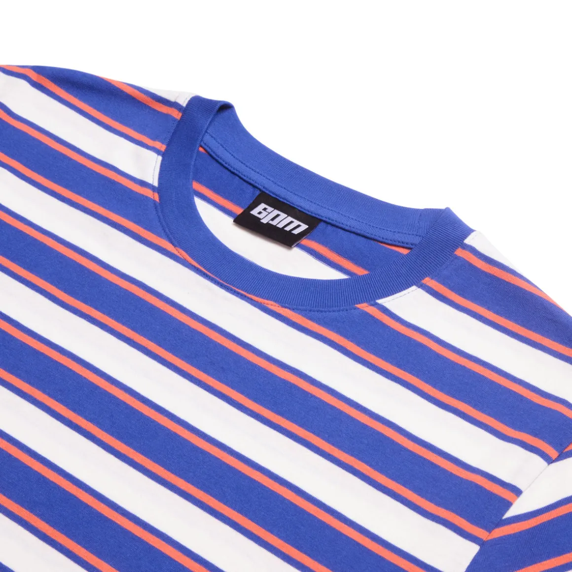 STRIPED TEE COSMIC COBALT/MANDARINE ORANGE