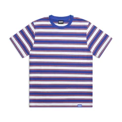 STRIPED TEE COSMIC COBALT/MANDARINE ORANGE