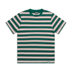 STRIPED TEE DARK GREEN/ ROUGE RED