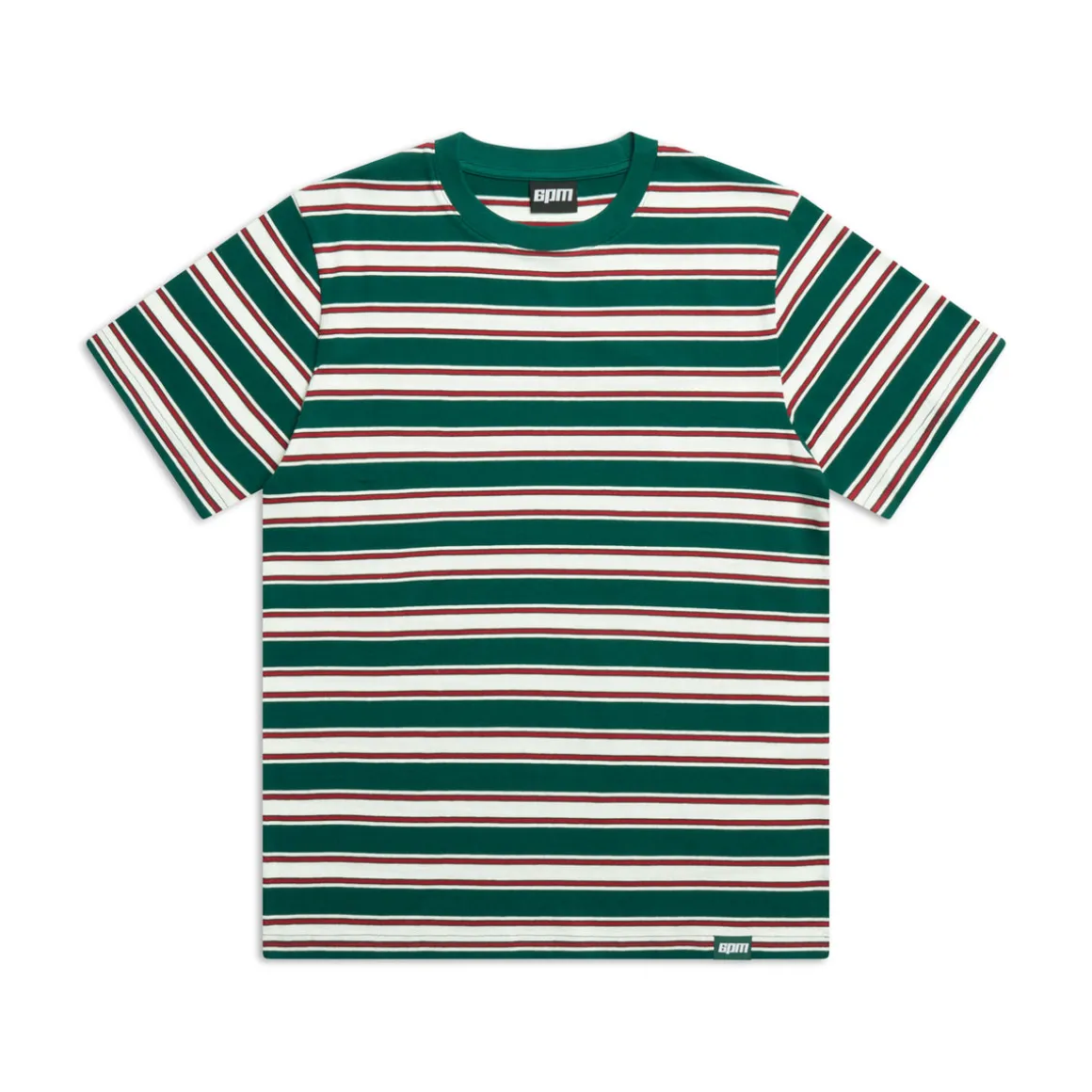 STRIPED TEE DARK GREEN/ ROUGE RED
