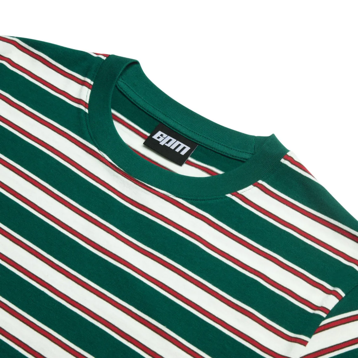 STRIPED TEE DARK GREEN/ ROUGE RED