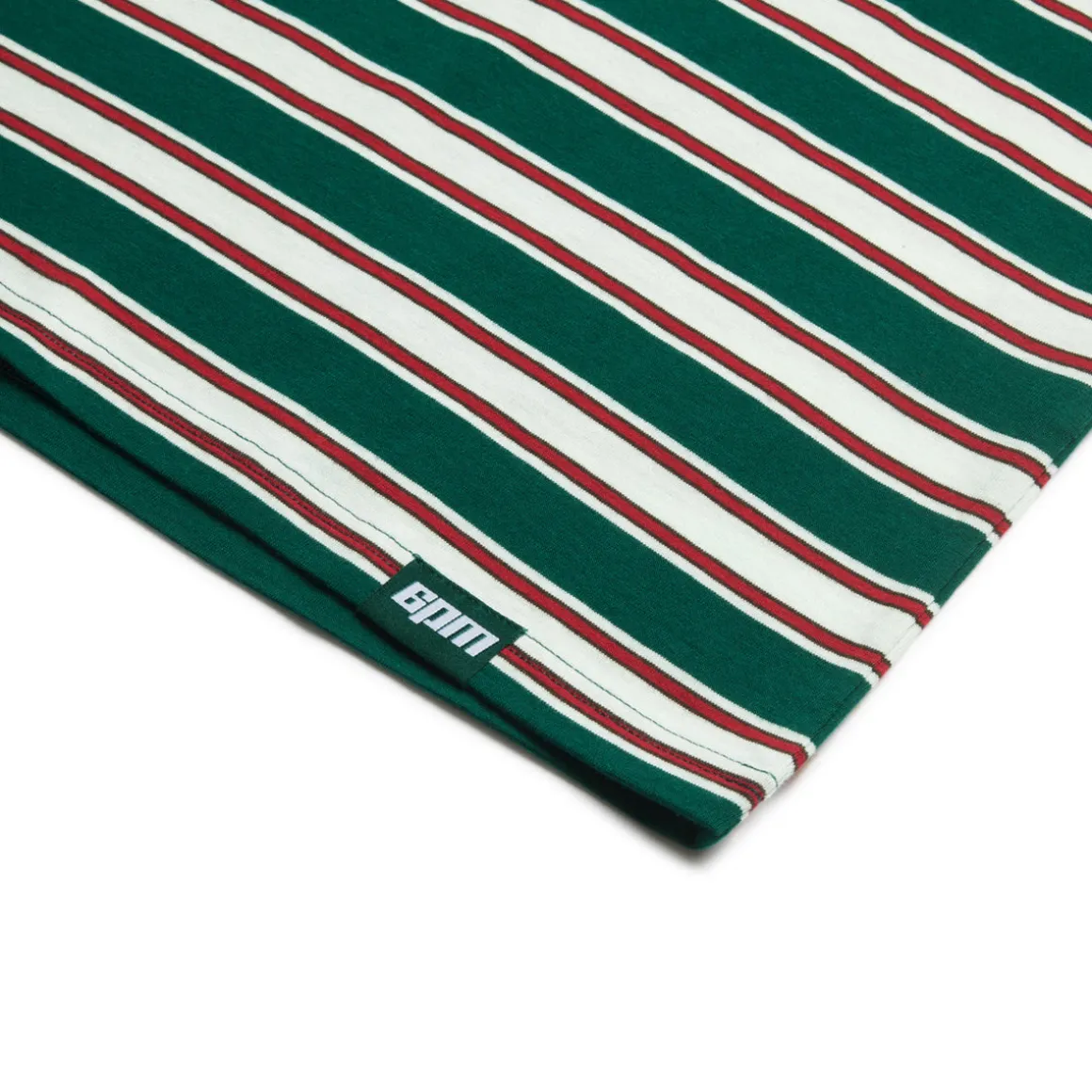 STRIPED TEE DARK GREEN/ ROUGE RED