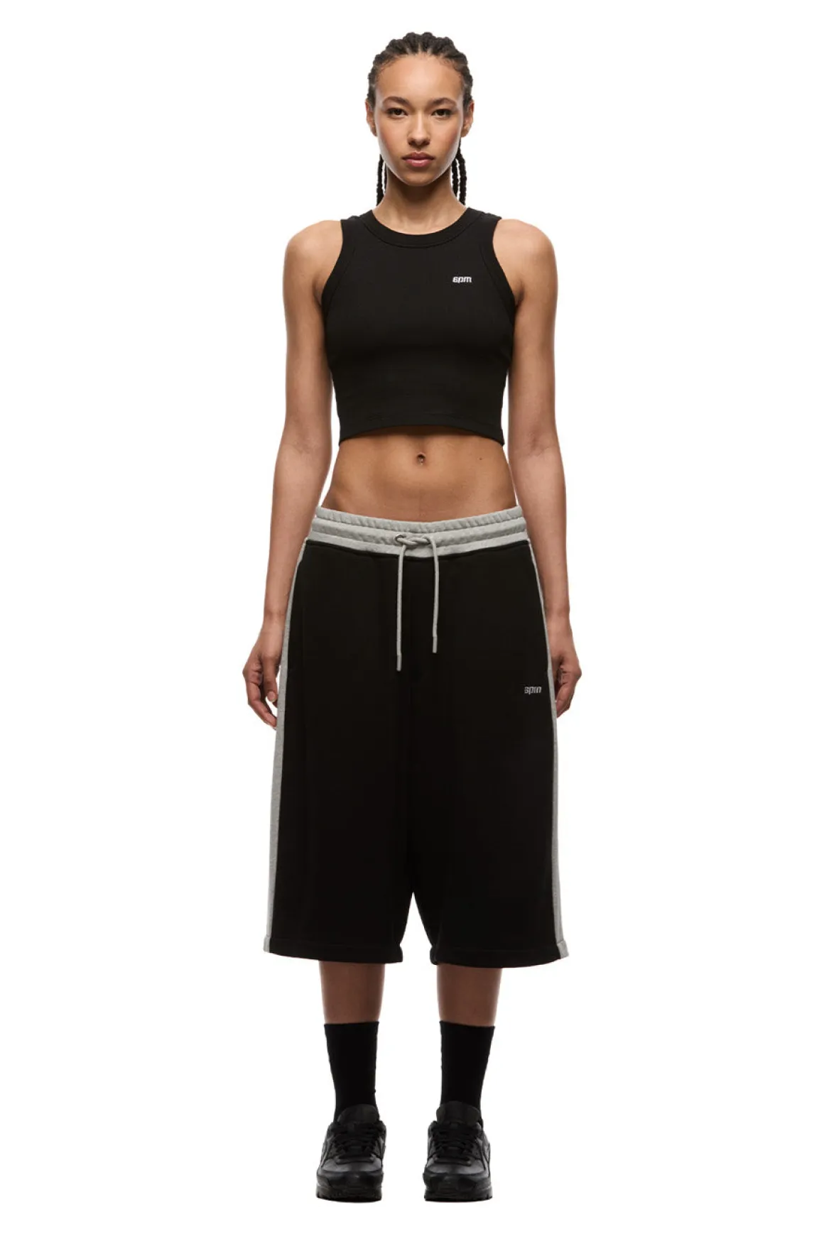 TWO TONE SWEAT SHORTS BLACK