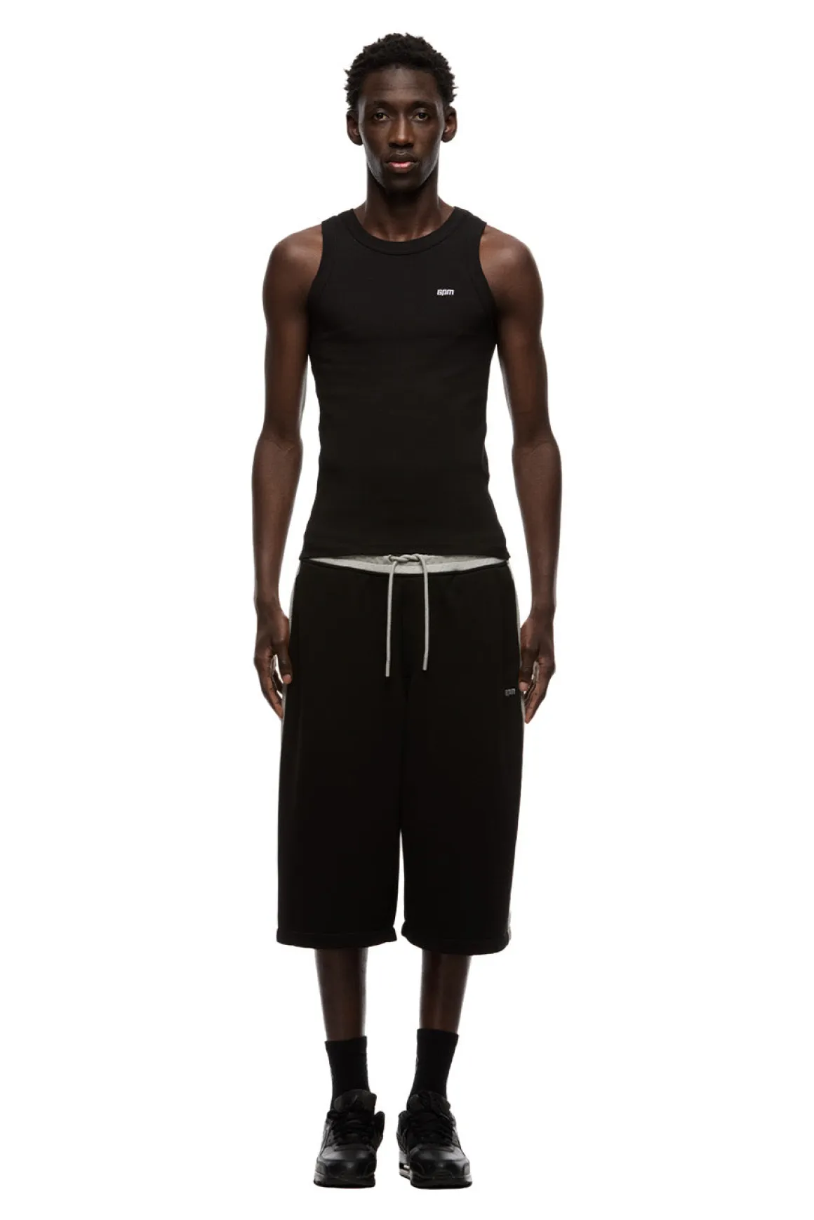 TWO TONE SWEAT SHORTS BLACK