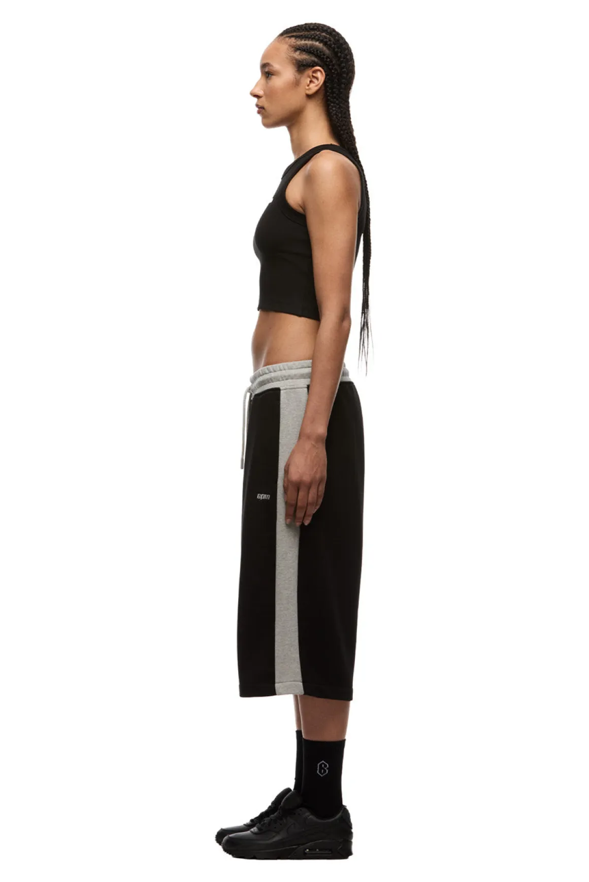 TWO TONE SWEAT SHORTS BLACK