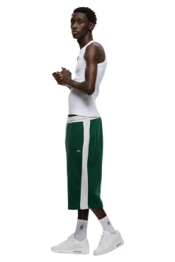 TWO TONE SWEAT SHORTS DARK GREEN