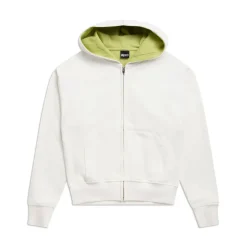 WAFFLE LINED ZIP HOODIE COCONUT WHITE
