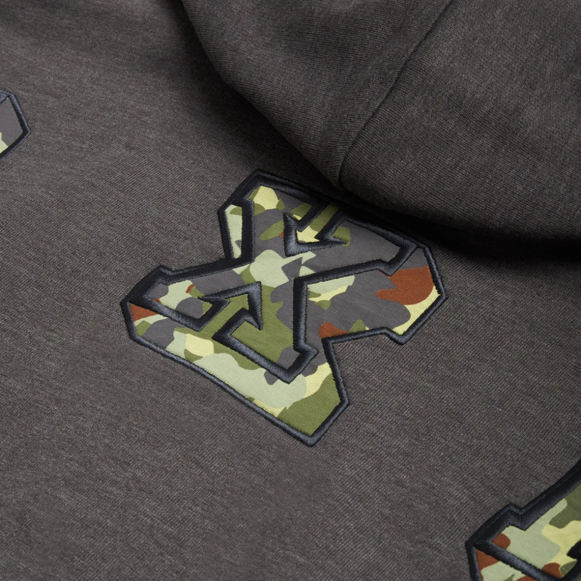 WAFFLE LINED ZIP HOODIE GREY CAMO