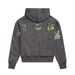 WAFFLE LINED ZIP HOODIE GREY CAMO