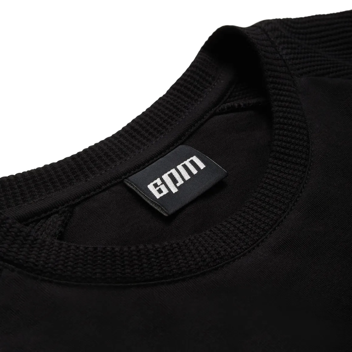 WAFFLE SLEEVE RAGLAN TEE BLACK