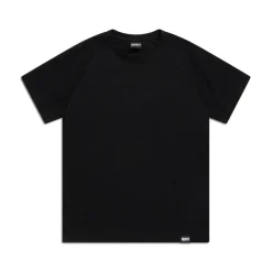 WAFFLE SLEEVE RAGLAN TEE BLACK