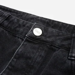 WASHED DENIM SHORTS BLACK
