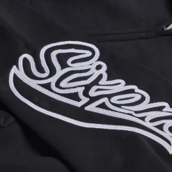 WAVE LOGO ZIP HOODIE BLACK
