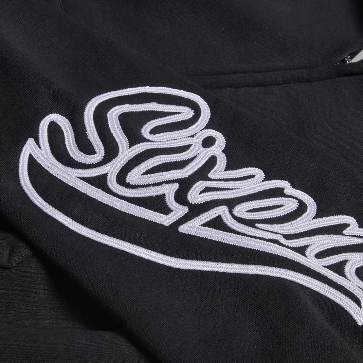WAVE LOGO ZIP HOODIE BLACK