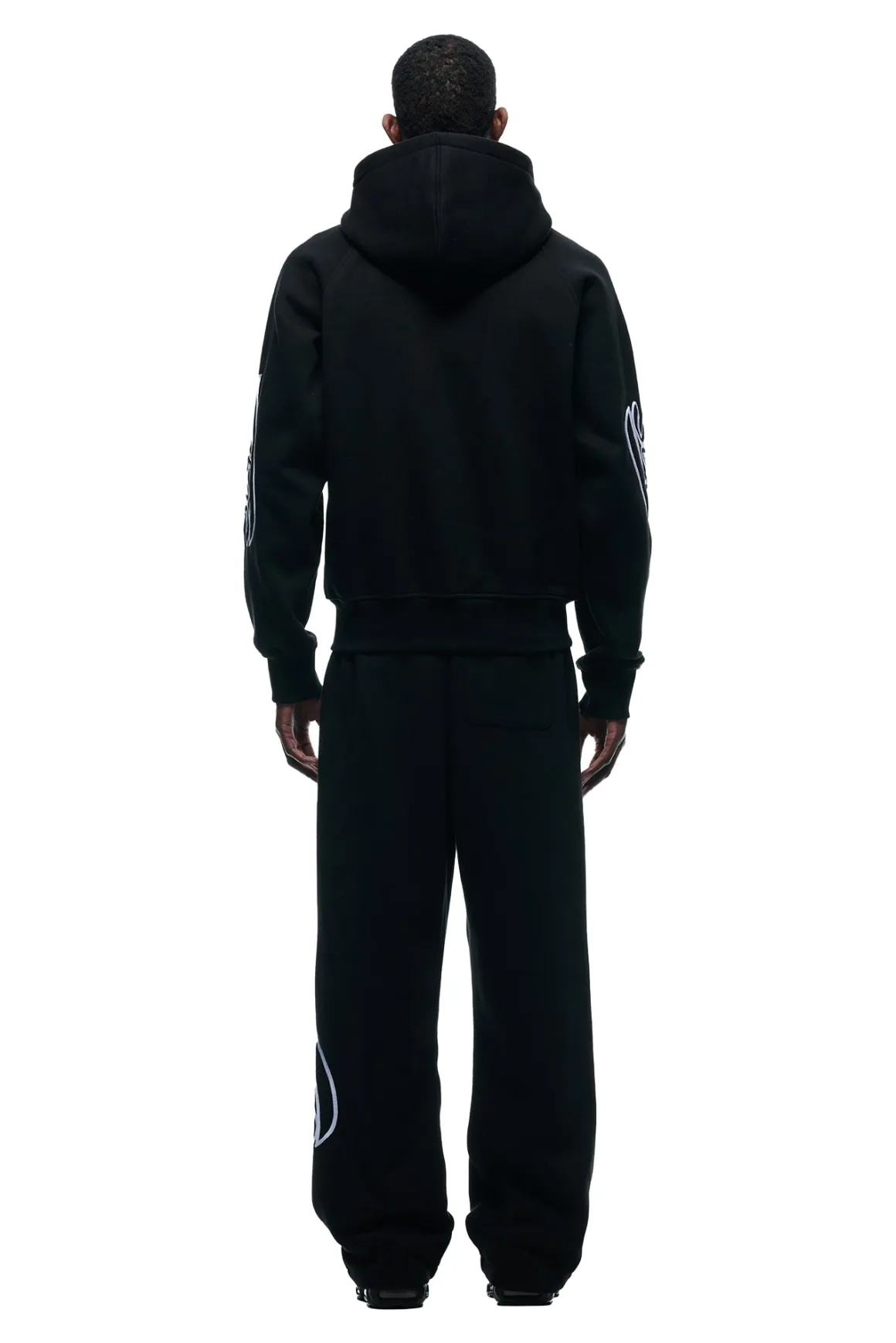 WAVE LOGO ZIP HOODIE BLACK