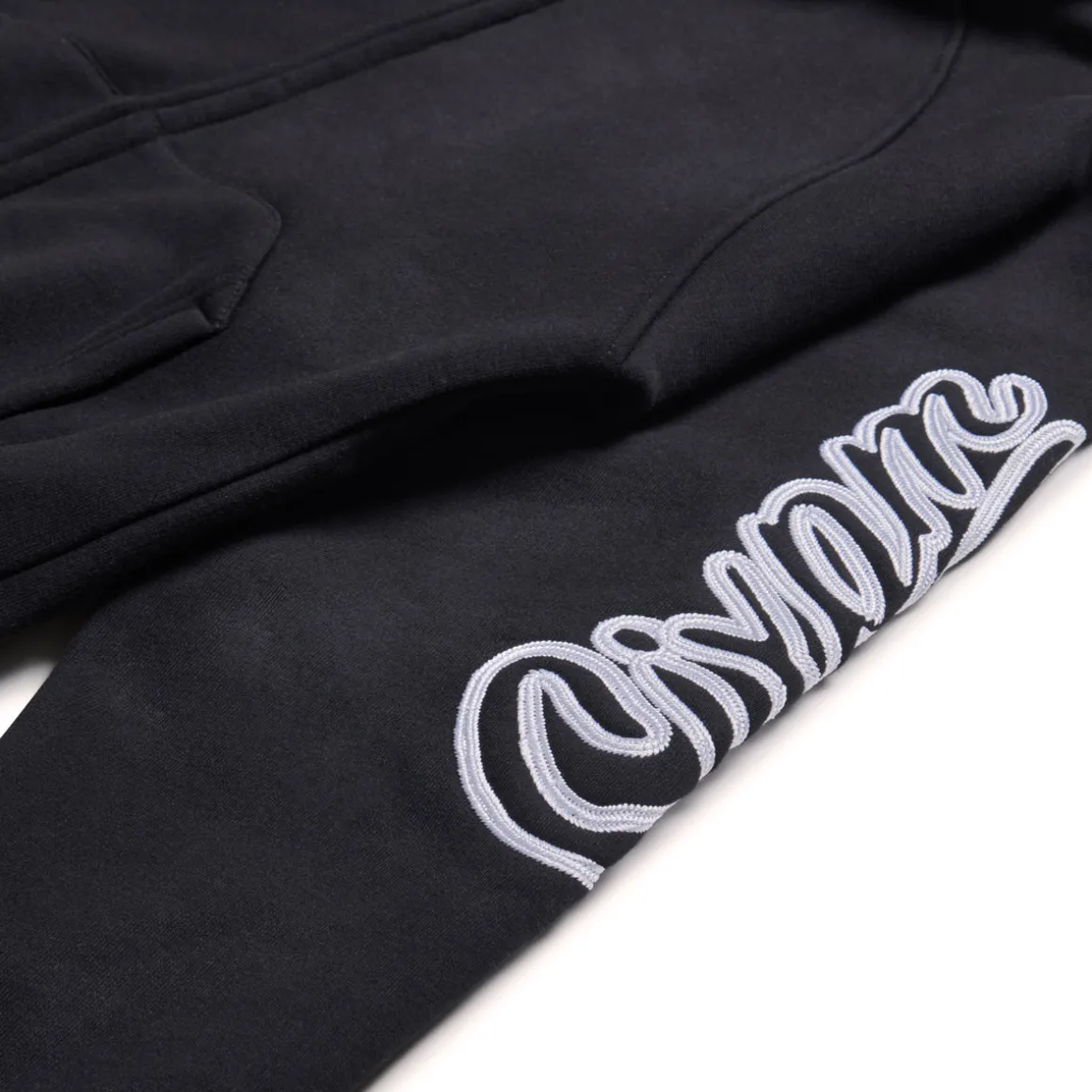 WAVE LOGO ZIP HOODIE BLACK