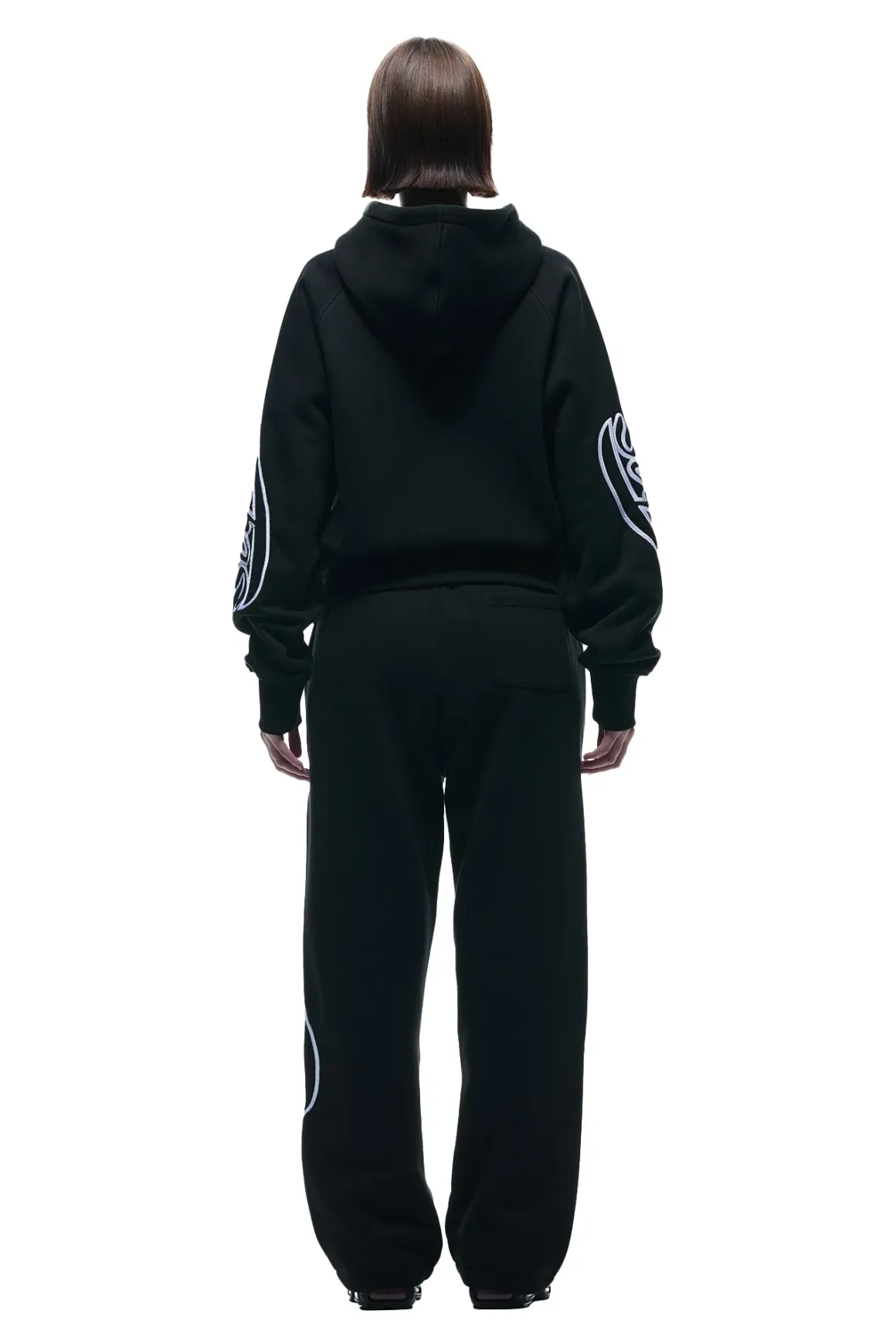 WAVE LOGO ZIP HOODIE BLACK