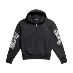 WAVE LOGO ZIP HOODIE BLACK