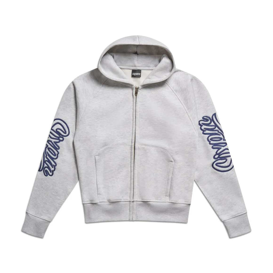 WAVE LOGO ZIP HOODIE LIGHT GREY