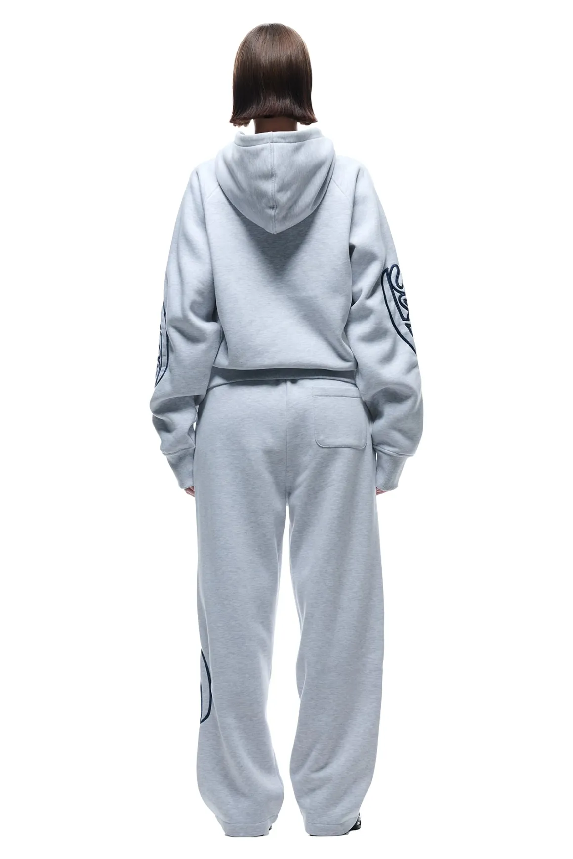 WAVE LOGO ZIP HOODIE LIGHT GREY