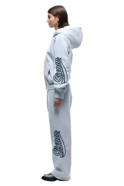 WAVE LOGO ZIP HOODIE LIGHT GREY