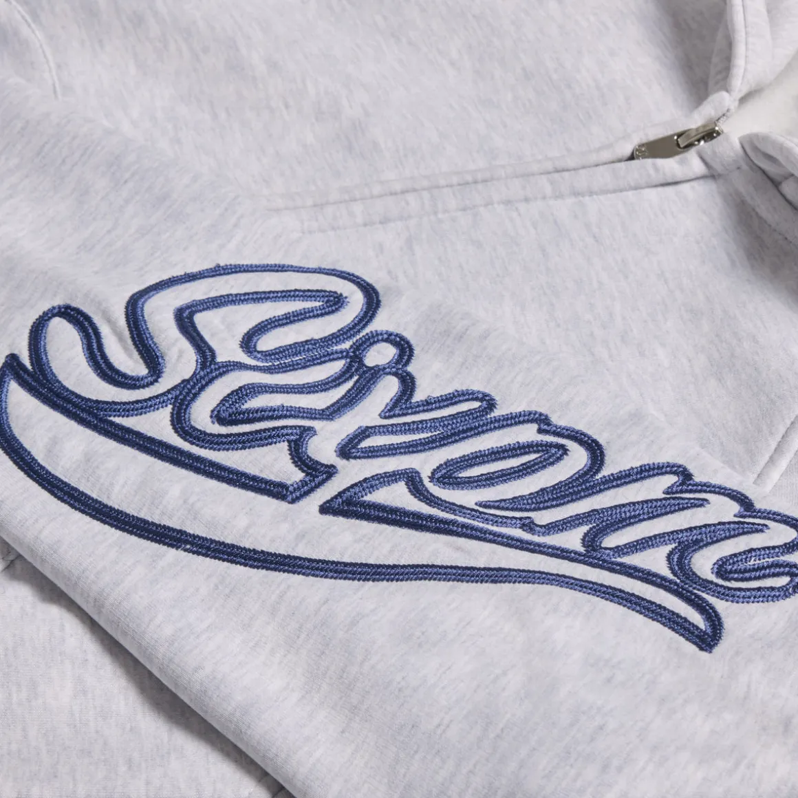 WAVE LOGO ZIP HOODIE LIGHT GREY