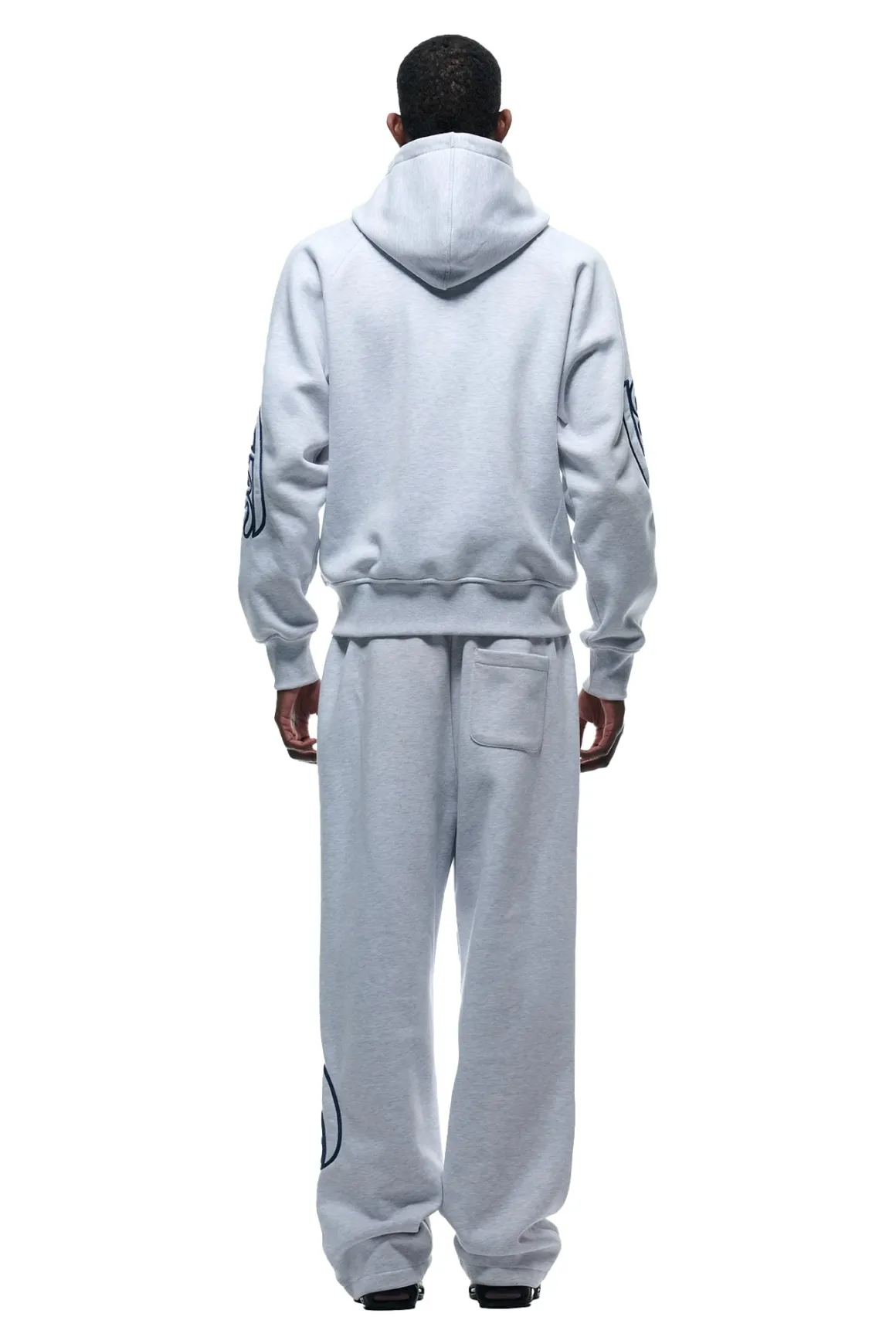 WAVE LOGO ZIP HOODIE LIGHT GREY