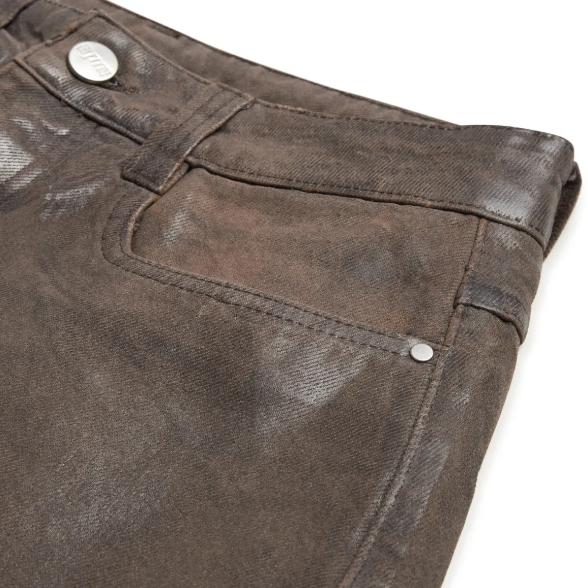 WAX COATED DENIM BROWN