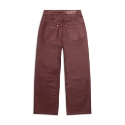 WAX COATED DENIM DARK BURGUNDY