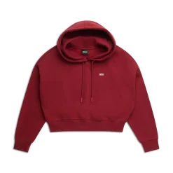 WMNS CROPPED HOODIE WINE RED
