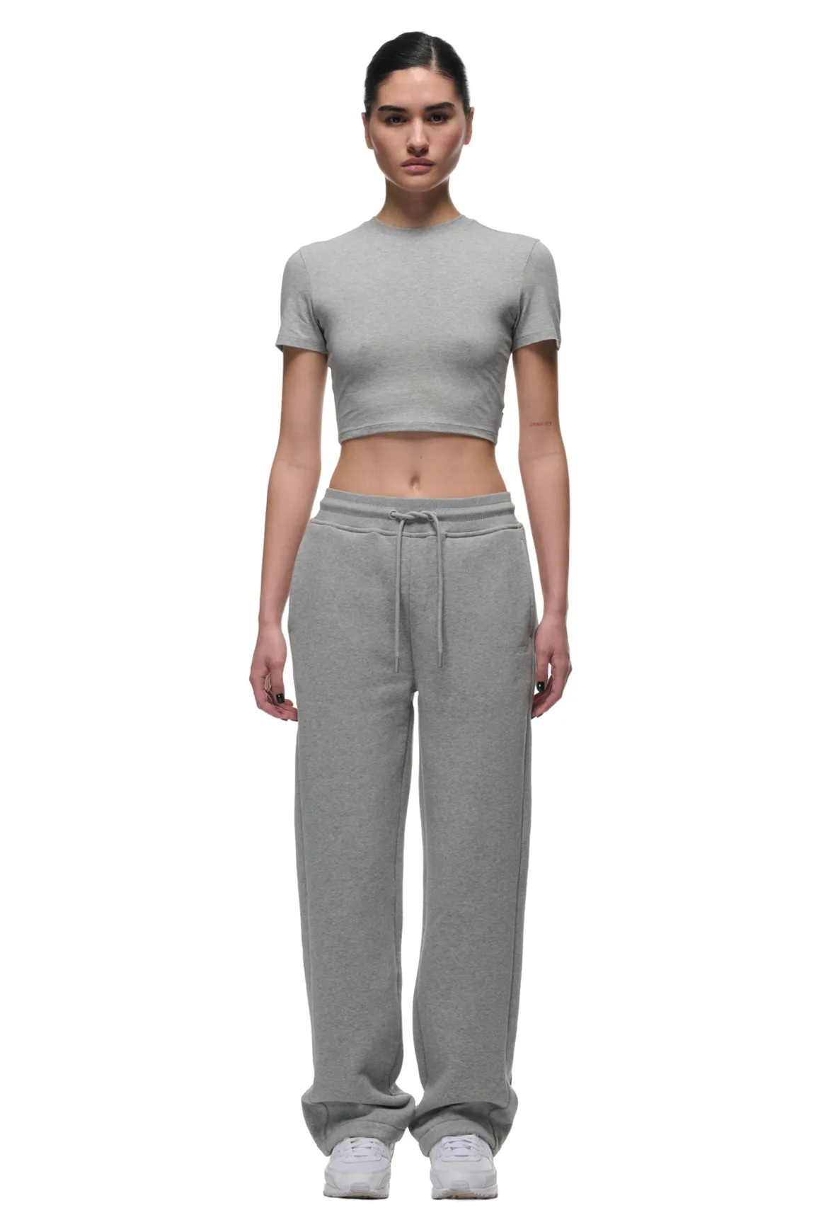 WMNS CROPPED T-SHIRT GREY MELANGE