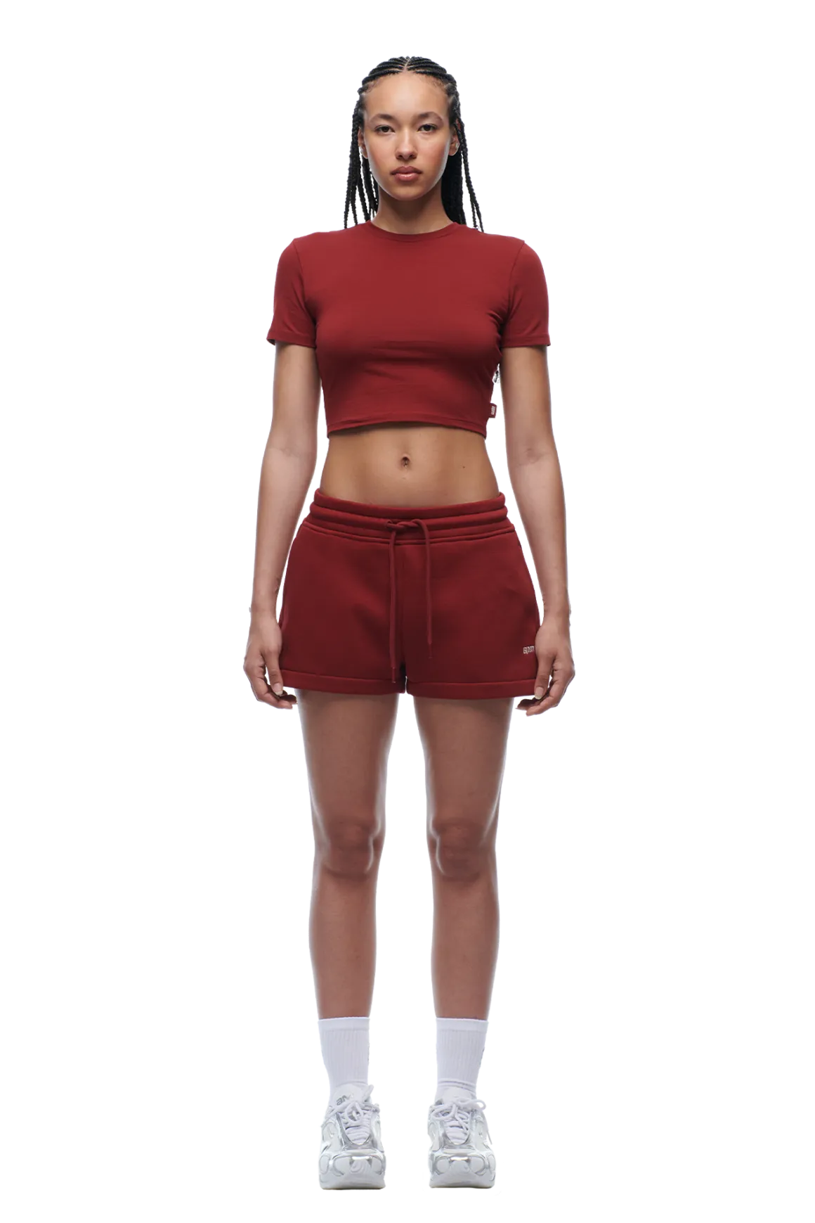 WMNS CROPPED T-SHIRT WINE RED